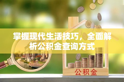 独山掌握现代生活技巧，全面解析公积金查询方式