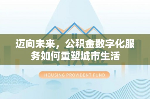 独山迈向未来，公积金数字化服务如何重塑城市生活