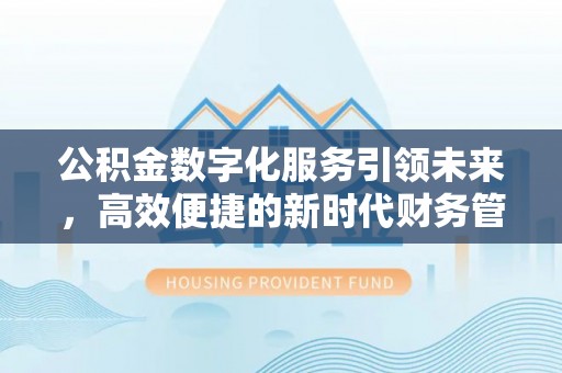 独山公积金数字化服务引领未来，高效便捷的新时代财务管理