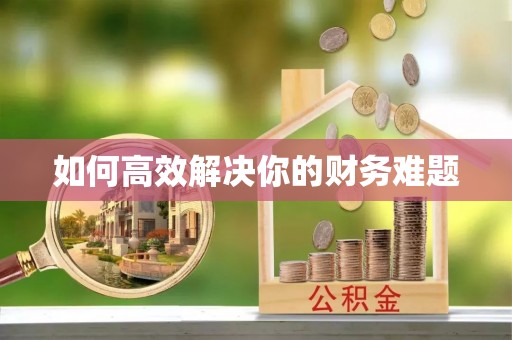 独山如何高效解决你的财务难题