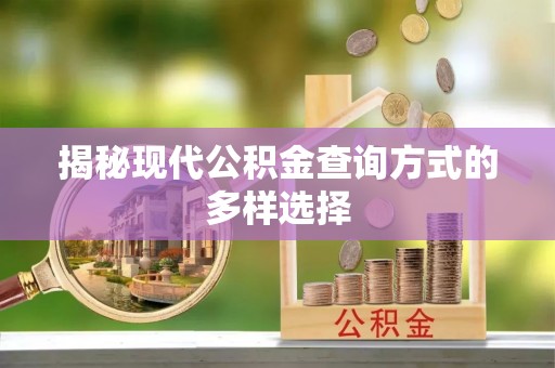 独山揭秘现代公积金查询方式的多样选择