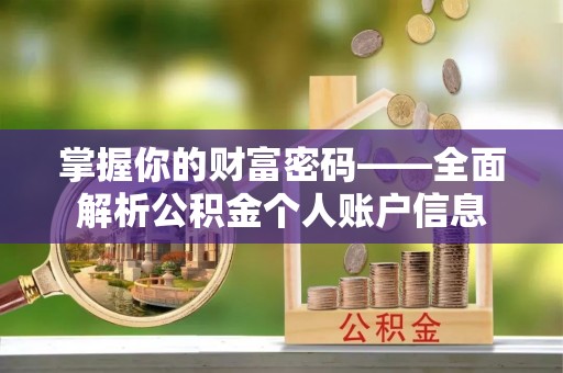 独山掌握你的财富密码——全面解析公积金个人账户信息