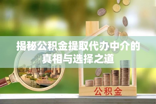 独山揭秘公积金提取代办中介的真相与选择之道