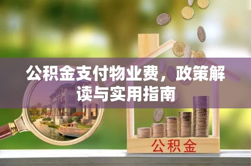 独山公积金支付物业费，政策解读与实用指南