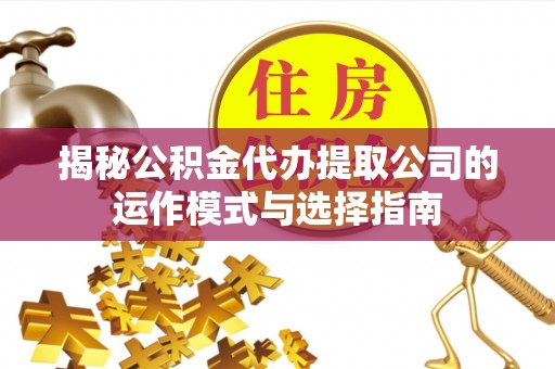 独山揭秘公积金代办提取公司的运作模式与选择指南
